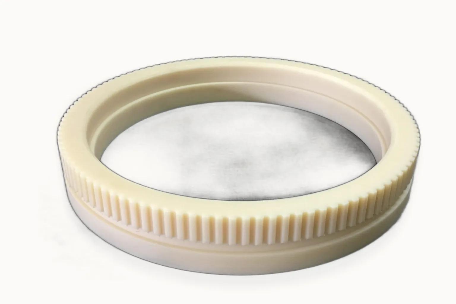 Large cast-nylon ring gear with machined internal gearing — Toolmetrics Engineers